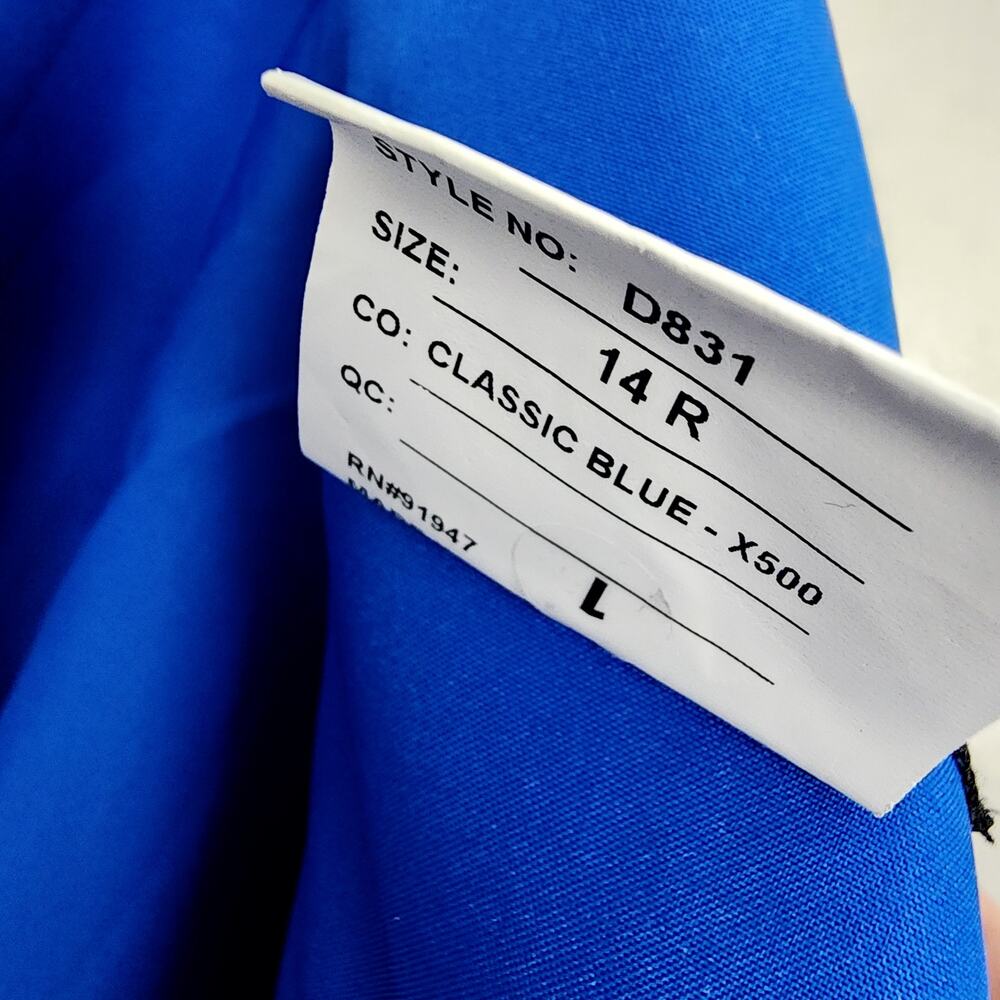 Alfred Sung One Shoulder High Low Satin Gown Classic Blue NWT Size 14 D831 Gown - Picture 13 of 13